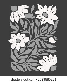 Hand Drawn vector illustration. Drawn folk illustration flower groovy Y2K posters. Vector posters in trendy retro psychedelic 2000s style. Aesthetic hippie. Girly cute design.