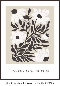 Hand Drawn vector illustration. Drawn folk illustration flower groovy Y2K posters. Vector posters in trendy retro psychedelic 2000s style. Aesthetic hippie. Girly cute design.