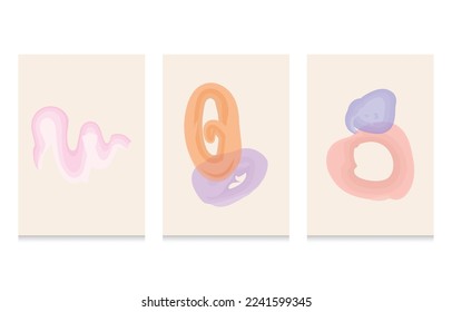 Hand drawn vector illustration frame. free splash of watercolor. Abstract design with doodle lines shapes. Contemporary art wallpaper isolated on white background. minimalist style pastel decoration