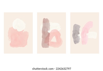 Hand drawn vector illustration frame. free splash of watercolor. Abstract design with doodle lines shapes. Contemporary art wallpaper isolated on white background. minimalist style pastel decoration
