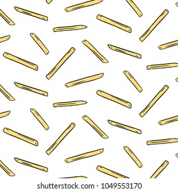
Hand drawn vector illustration of french fried potatoes pattern.