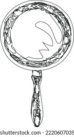 ilustración vectorial dibujada a mano de una sartén frita