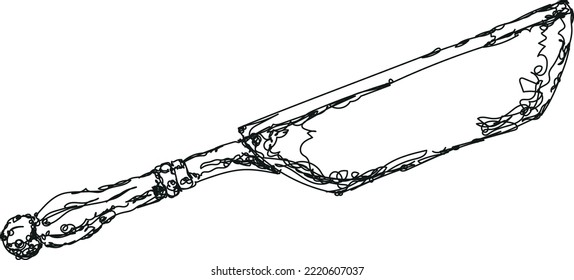 hand drawn vector illustration of a frying pan