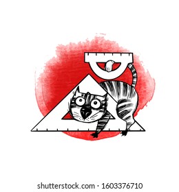 hand drawn vector illustration of funny cats