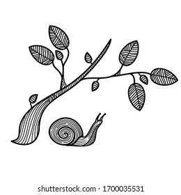 Hand drawn vector illustration of garden. Isolated on white background.