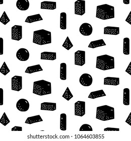 Hand drawn vector illustration of geometric shape pattern.Abstract doodle wallpaper.