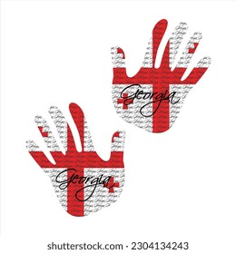 Hand drawn vector illustration with georgia flag pattern great for poster, magazine and clothes design