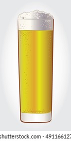 Hand drawn vector illustration of German Beer in a Beer Glass on white background.