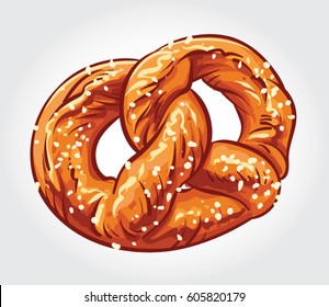 Hand drawn vector illustration of a German Pretzel.