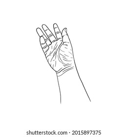 Ilustración vectorial dibujada a mano del gesto de mano.