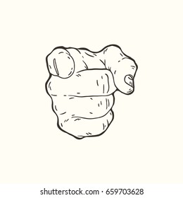 Hand drawn vector illustration of the hand gesture