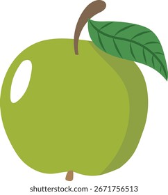 Handgezeichnete Vektorgrafik von grünem Apfel