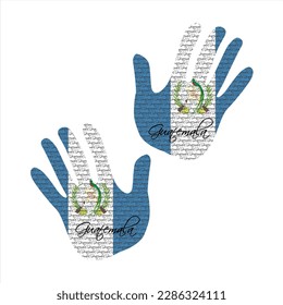 Ilustración vectorial dibujada a mano con patrón de bandera guatemala genial para diseño de afiches, revistas y ropa