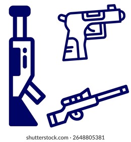 ilustração de vetor desenhada à mão de uma arma