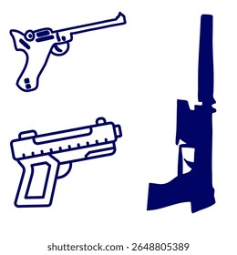 ilustração de vetor desenhada à mão de uma arma
