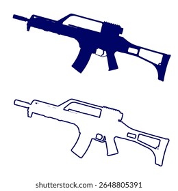 ilustração de vetor desenhada à mão de uma arma