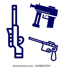 ilustração de vetor desenhada à mão de uma arma