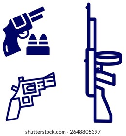 ilustração de vetor desenhada à mão de uma arma