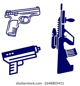 ilustração de vetor desenhada à mão de uma arma