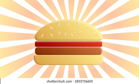 Hand drawn vector illustration with Hamburger. Used for poster, banner, t-shirt print, bag print, badges and logo design.