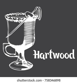 Hand drawn vector illustration. Hartwood cocktails