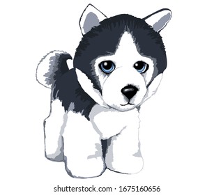 Ilustración vectorial dibujada a mano de juguete cachorro casero