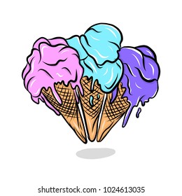 hand drawn vector illustration ice cream
