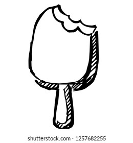 Hand Drawn Vector Illustration Ice Cream Cone Food for Summer. Good for Graphic Design, Logo, Outline, Layout, Template. 