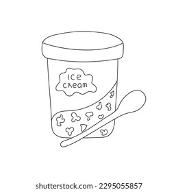 ilustración de vector de mano cubo de helado