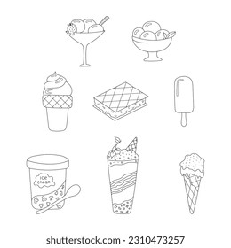 handgezeichnete Vektorgrafik-Eiscreme