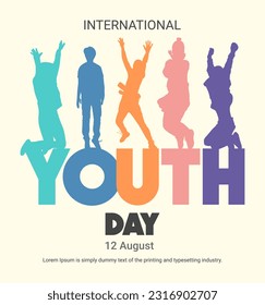 Hand Drawn Vector Illustration of International Youth Day 12th August