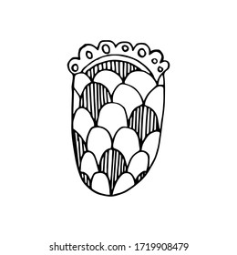  Ilustración vectorial dibujada a mano aislada en fondo blanco. Flores gráficas y elementos herbales en estilo doodle para tarjetas, carteles, pegatinas y diseño profesional. EPS 8.