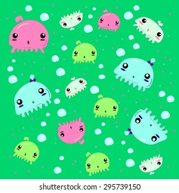  Hand Drawn vector illustration isolated background. Sea collection.