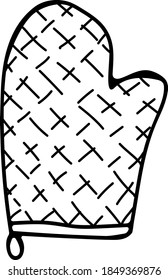 Ilustración vectorial dibujada a mano del afiche de la cocina. Esbozo de estilo Doodle. 