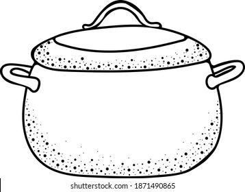 Handgezeichnete Vektorgrafik von Küchensaucepan. Doodle-Skizze. 