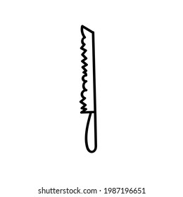 Hand drawn vector illustration of knife. Doodle style sketch.