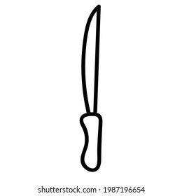 Ilustración vectorial dibujada a mano del cuchillo. Esbozo de estilo Doodle.