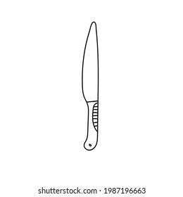 Hand drawn vector illustration of knife. Doodle style sketch.