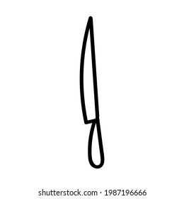 Hand drawn vector illustration of knife. Doodle style sketch.