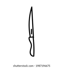 Hand drawn vector illustration of knife. Doodle style sketch.