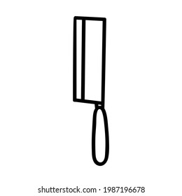 Ilustración vectorial dibujada a mano del cuchillo. Esbozo de estilo Doodle.