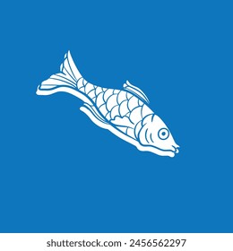 Hand drawn vector illustration of Koi fishes