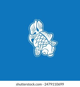 Hand drawn vector illustration of Koi fishes