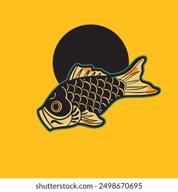 Hand drawn vector illustration of Koi fishes	