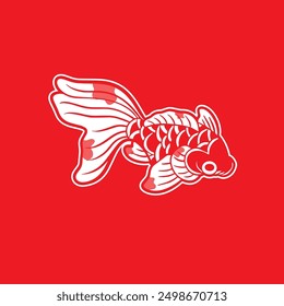 Hand drawn vector illustration of Koi fishes	