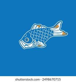 Hand drawn vector illustration of Koi fishes	