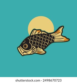 Hand drawn vector illustration of Koi fishes	