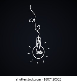 idea de lámpara de ilustración de vector dibujada a mano para empresas o ciencia doodle de dibujo en blanco y negro 