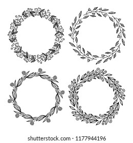 Hand drawn vector illustration - Laurels and wreaths. Design elements for invitations, greeting cards, quotes, blogs, posters and more. Perfect For Wedding Frames.