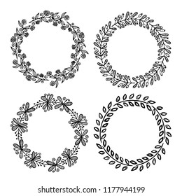 Hand drawn vector illustration - Laurels and wreaths. Design elements for invitations, greeting cards, quotes, blogs, posters and more. Perfect For Wedding Frames.